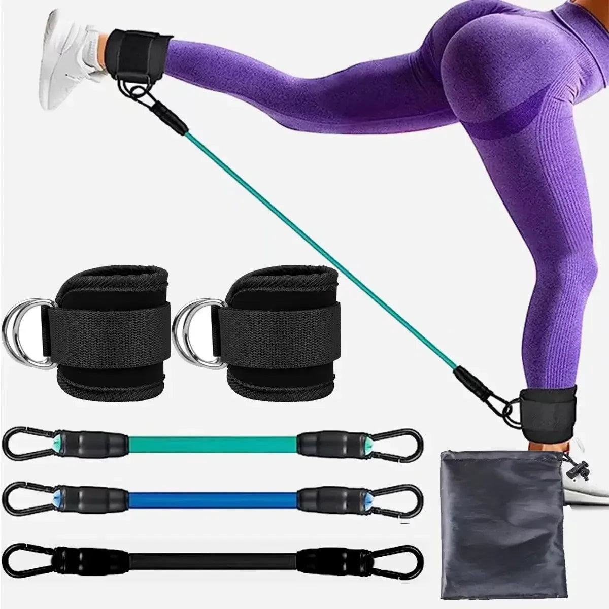 Ankle Straps Resistance Bands Set Fitness Workout Exercise Equipment Ankle Weight Yoga Elastic Fitness Band For Gym Man Woman