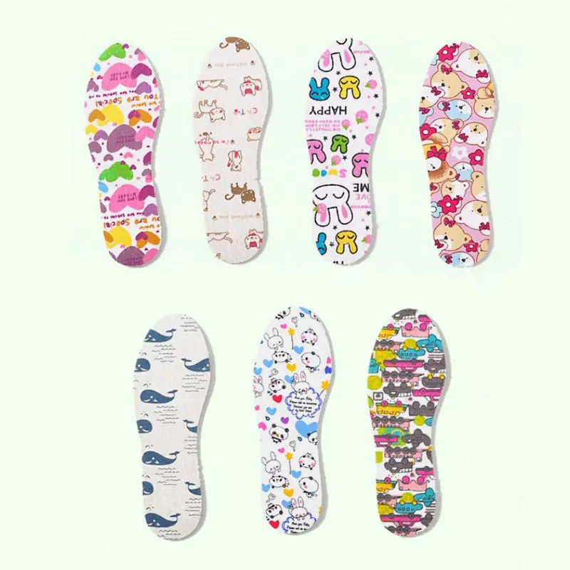 Kids Shoe Pad Cut Size Massage Cushion Latex EVA Ultralight Soft Pads Children Insole Cartoon Protector Breathable For
