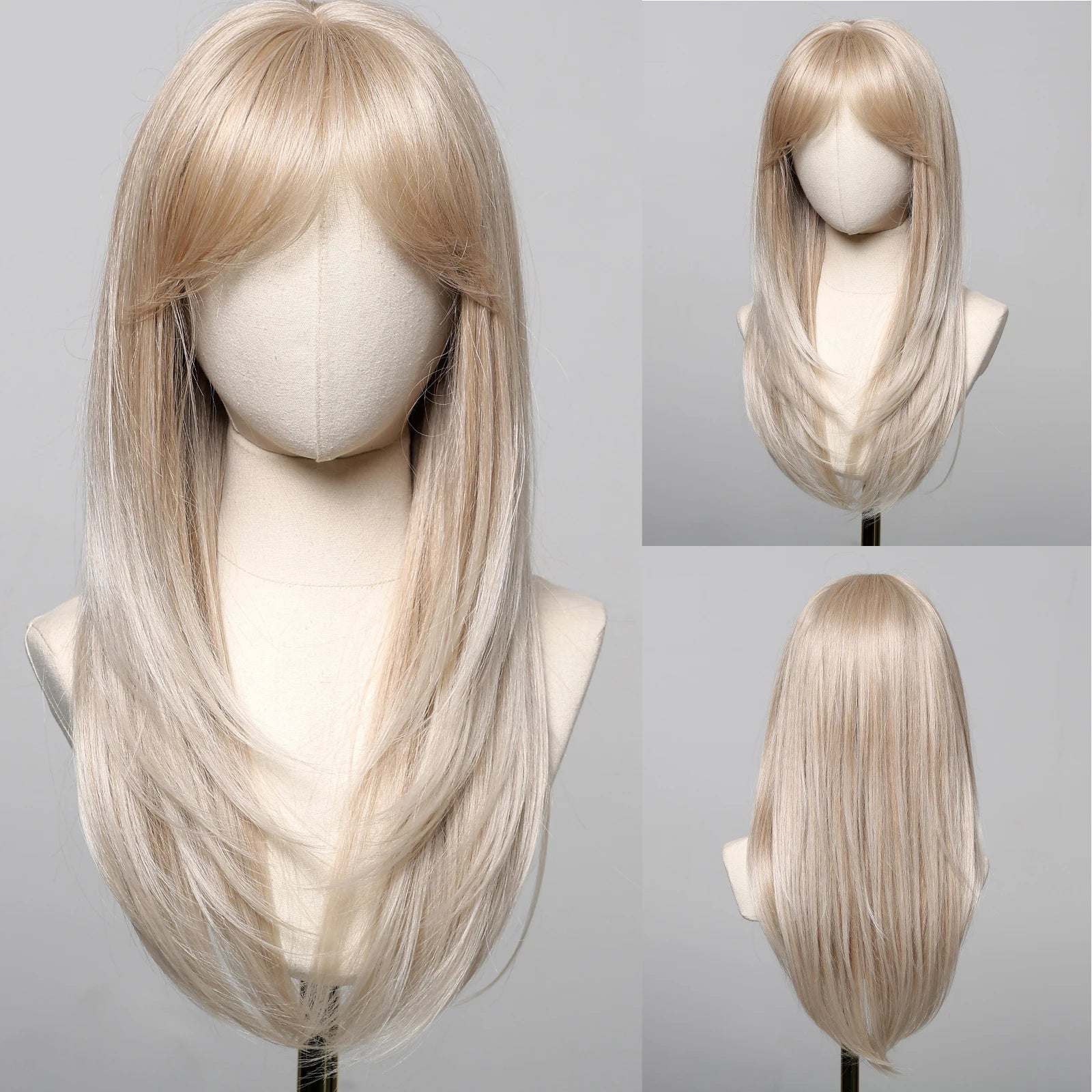 Party Wigs for Girls Fluffy Curly Hair with Bangs Orange Synthetic Wig for Women Cosplay Wigs Natural Daily Heat Resistant Fiber