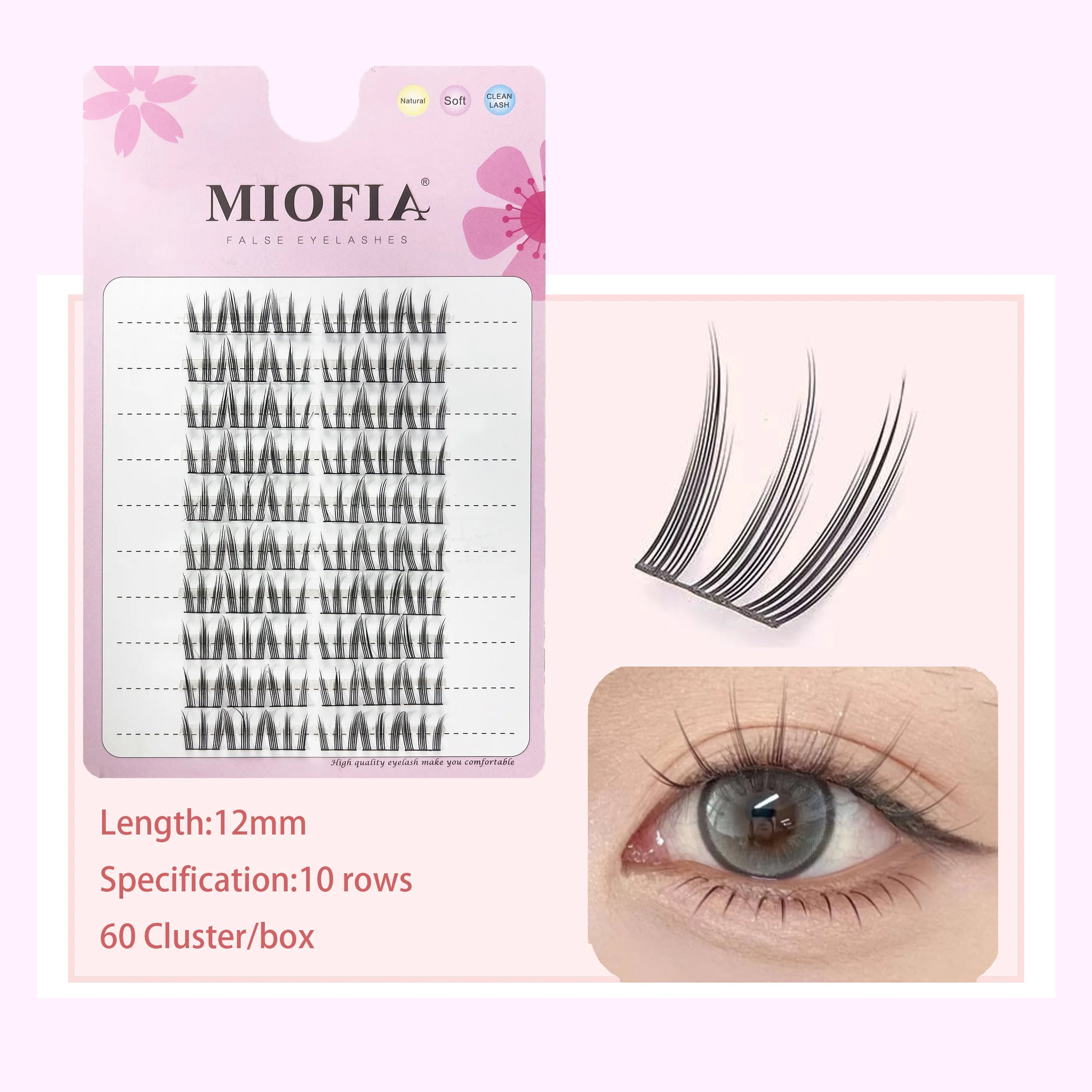 MIOFIA Manga False Eyelashes Korean Style Individual Lashes Cluster Soft and Light Anime Eyelashes DIY Eyelash Extension Makeup