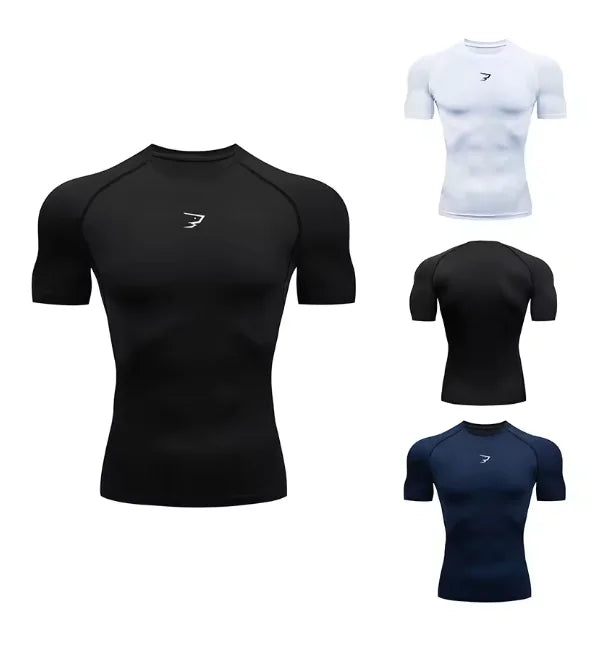 Men Running Compression T-shirt Short Sleeve Sport Tees Gym Fitness Sportshirts Male Jogging Tracksuit Homme Athletic Shirt Tops