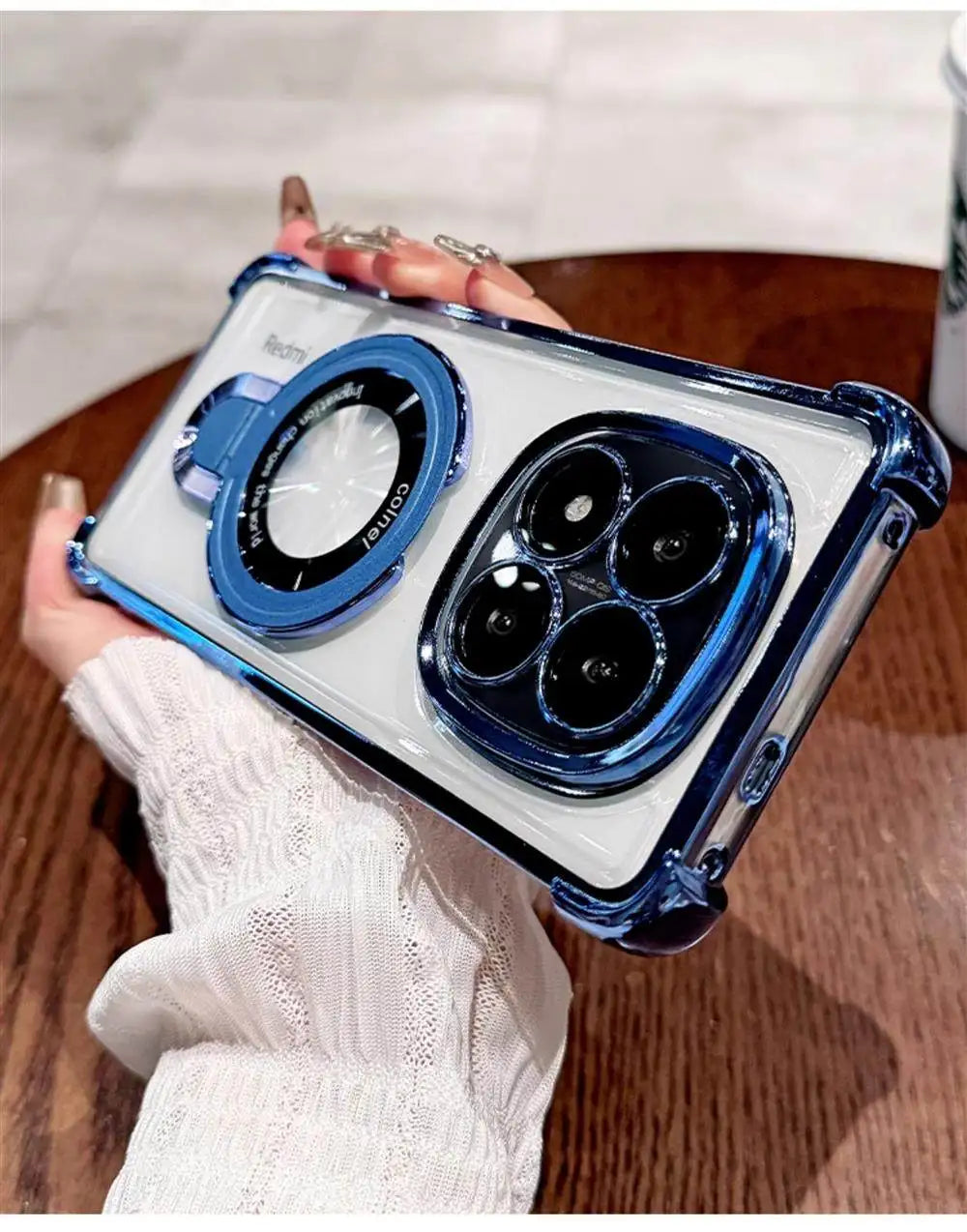 For Redmi Note 15 Pro and Note 15 Pro Plus Case Magnetic Holder Plating Airbag Transparent Camera Protection Shockproof Cover