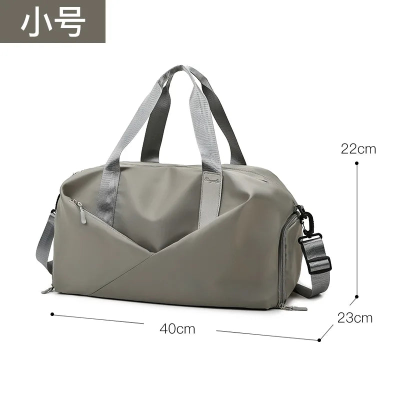 Large Capacity Fitness Bag Women's Handheld Oxford Cloth Yoga Sports Bag Fashionable Luggage Bag Wet And Dry Separation Can P...
