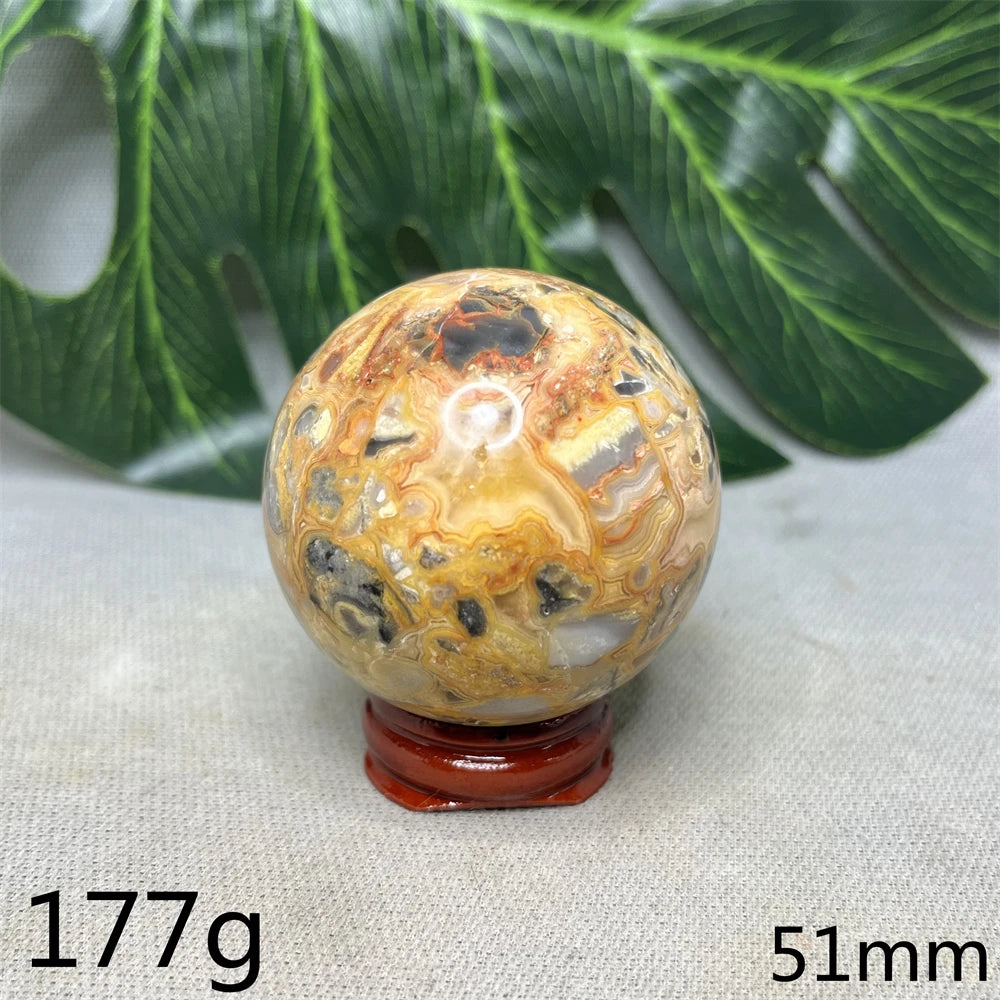 Mexico  Crazy Agate Natural Rock Globular Agate Polishing Energy Health and Beauty Garden Decoration Witchcraft Spirit  Healing