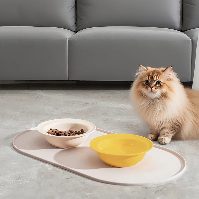 Cat Feeding Mat with Non-Slip Waterproof Design,Pet Food Mat, Compatible with Cat/Dog Bowls, Multipet Households, Dog Owners