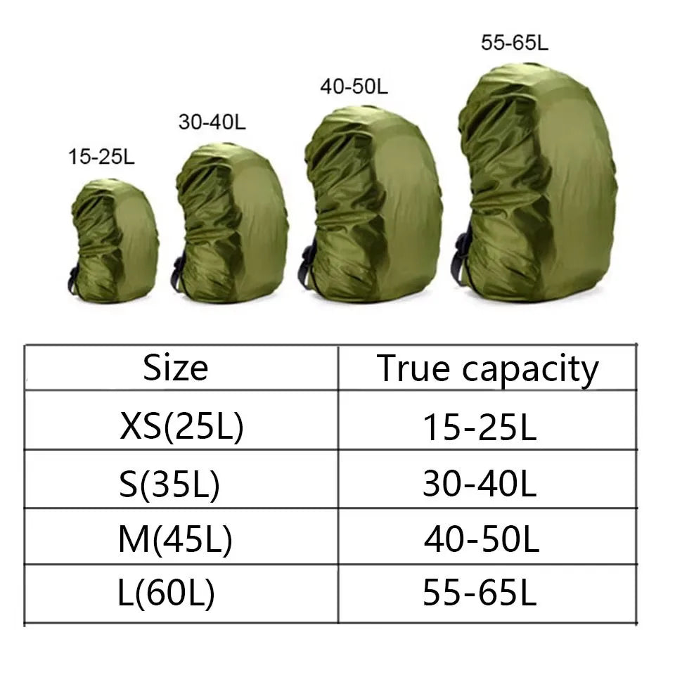 KoKossi 1Pcs 20-60L Climbing Backpack Rain Cover Outdoor Hiking Camping Backpack Waterproof Cover Backpack Dust Cover Unisex