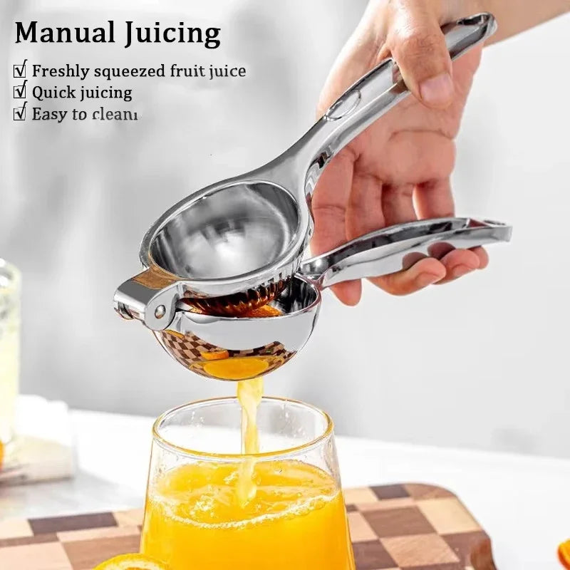 Stainless Steel Manual Citrus Juicer Lemon Squeezer Durable Polished Metal Kitchen Tool Fruit Juice Extractor Ergonomic Handle