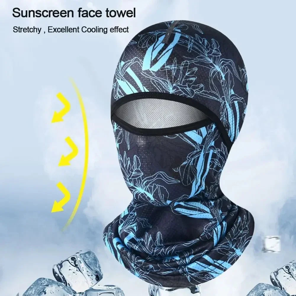 Summer Cool Ice Silk Balaclava - Full Face Cover with UV Protection for Cycling, Motorcycle & Outdoor Sports