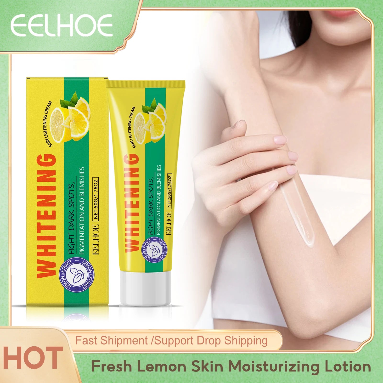 Eelhoe Fresh Lemon Skin Moisturizing Lotion Improve Elasticity Reduce Sagging Keep Brighten Hydrating Dry Body Nourishing Cream