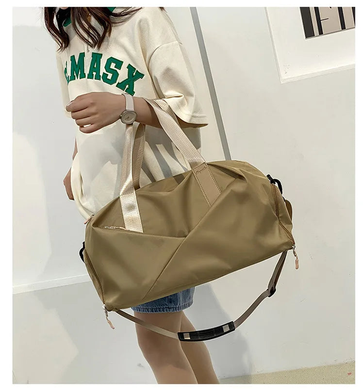 Large Capacity Fitness Bag Women's Handheld Oxford Cloth Yoga Sports Bag Fashionable Luggage Bag Wet And Dry Separation Can P...