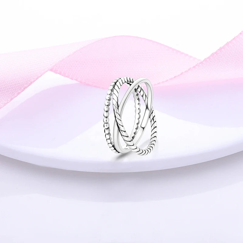 Rings For Women 925 Silver Sparkling Zircon Minimalist Geometric Star X Rings Romantic Wedding Engagement Valentine Jewelry Gift