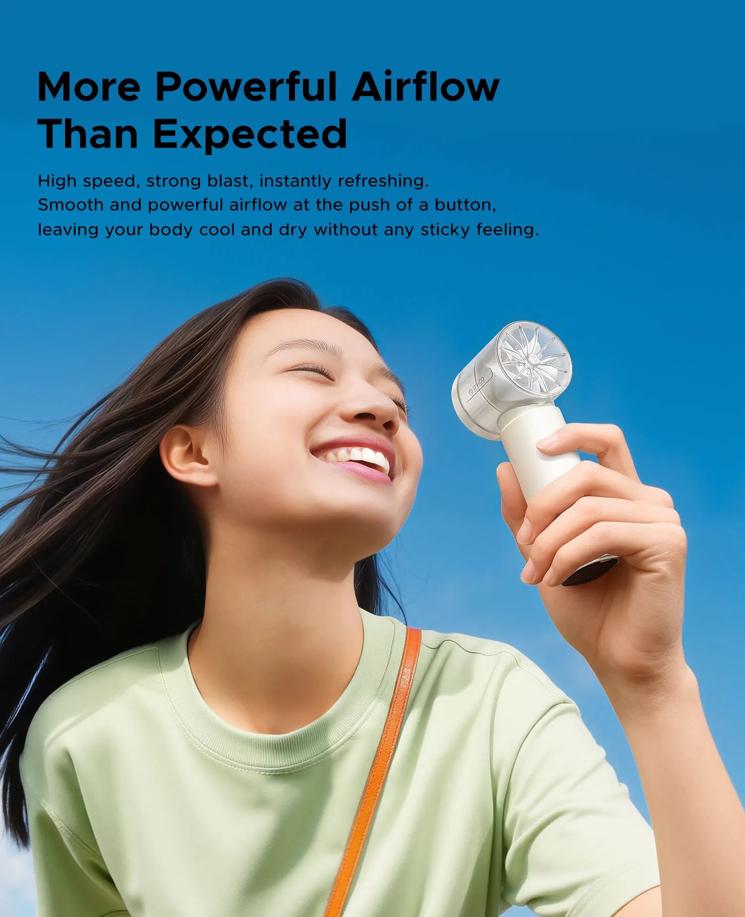 ORICO Portable High Speed Cooling Handheld Fan 3000mAh Rechargeable 120 Wind Speeds Adjustable Mini Foldable Air TEC Cooling