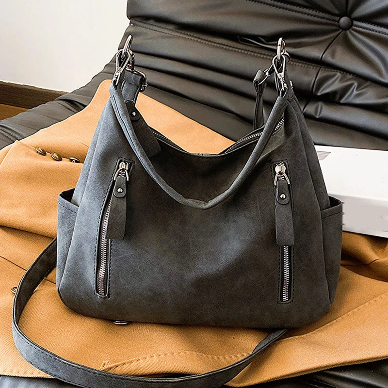 Women Crossbody Bag Luxury Designer Oblique Cross Single Shoulder bag Large Capacity Handbags Retro Matte PU Leather Hobos purse