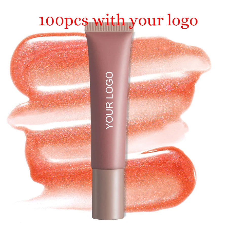 Private Label Lipgloss Custom Logo Hose Tube Shiny Pigment Lip Gloss Durable Glaze Cosmetic Lips Oil Cosmetics lips Makeup