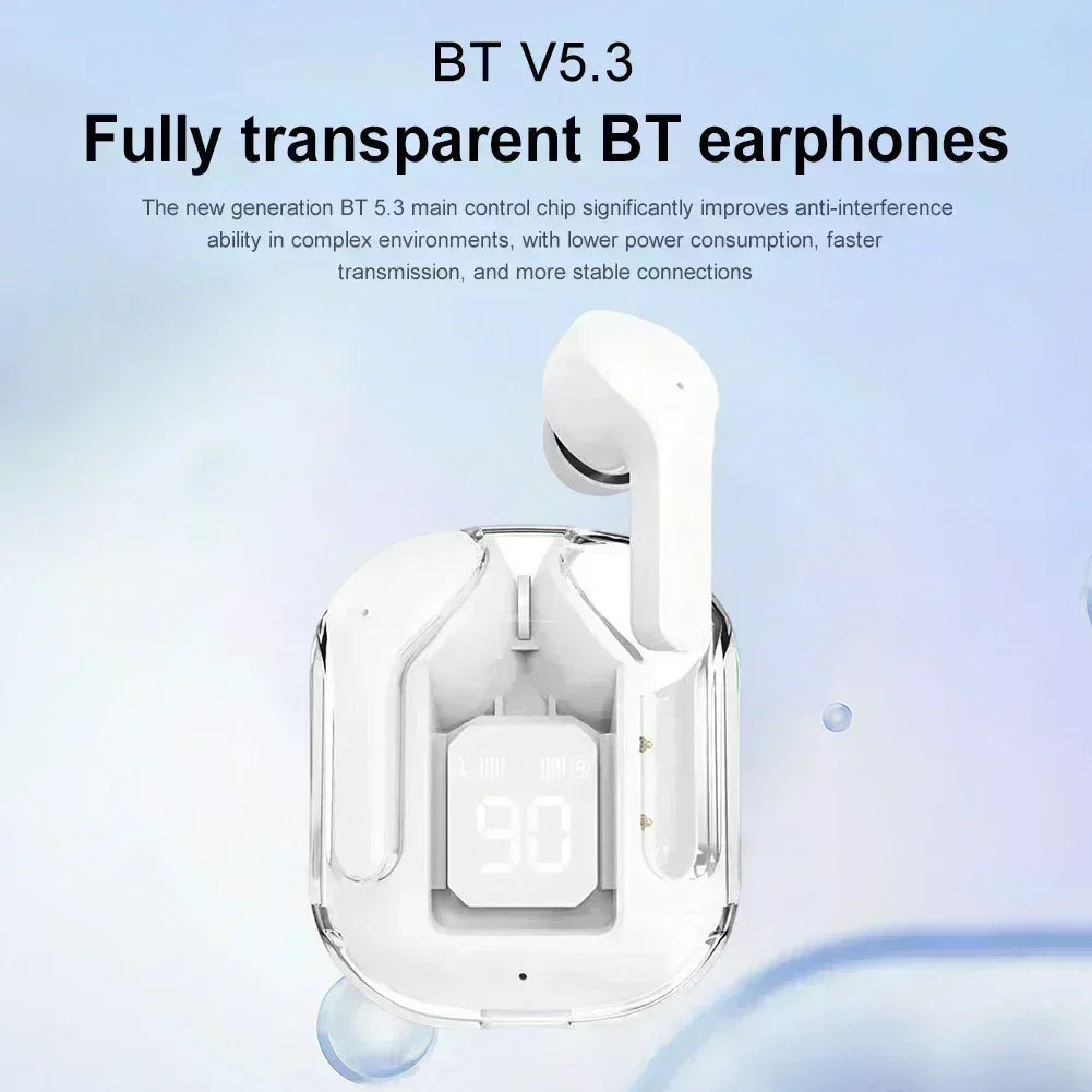 Wireless Bluetooth Headphones Tws in -ear Wireless Earphones with Microphone Led Display for Call Game Music Sports