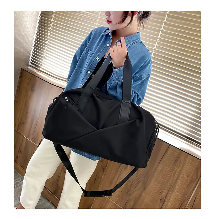 Large Capacity Fitness Bag Women's Handheld Oxford Cloth Yoga Sports Bag Fashionable Luggage Bag Wet And Dry Separation Can P...