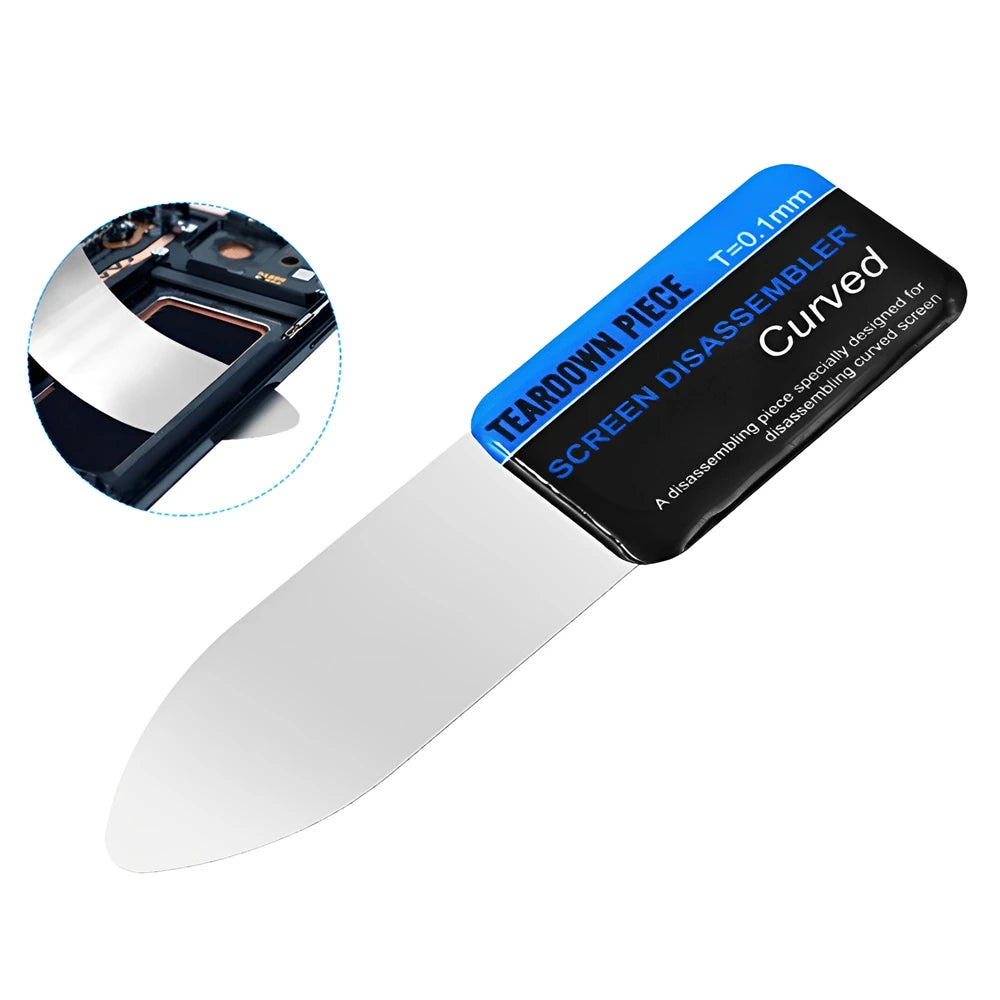 1-20Pcs Mobile Phone Curved LCD Screen Spudger Opening Pry Card Tools Ultra Thin Flexible Mobile Phone Disassemble Steel Metal