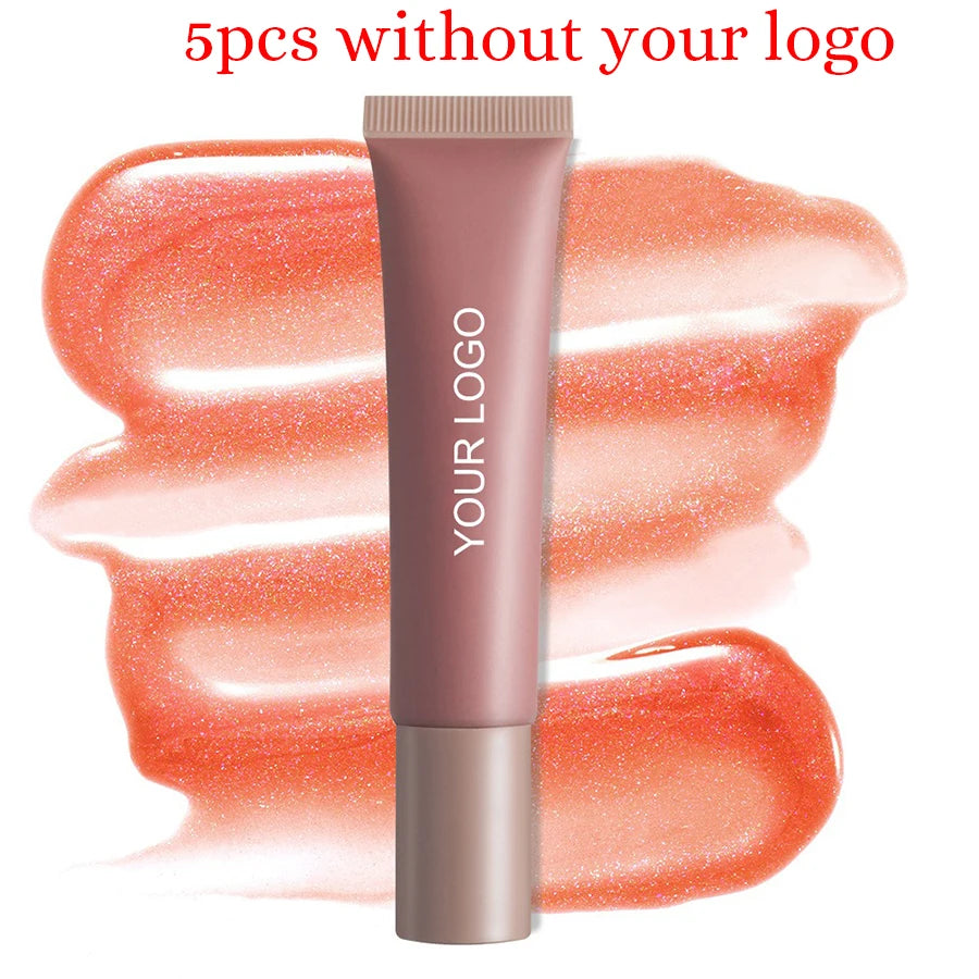 Private Label Lipgloss Custom Logo Hose Tube Shiny Pigment Lip Gloss Durable Glaze Cosmetic Lips Oil Cosmetics lips Makeup