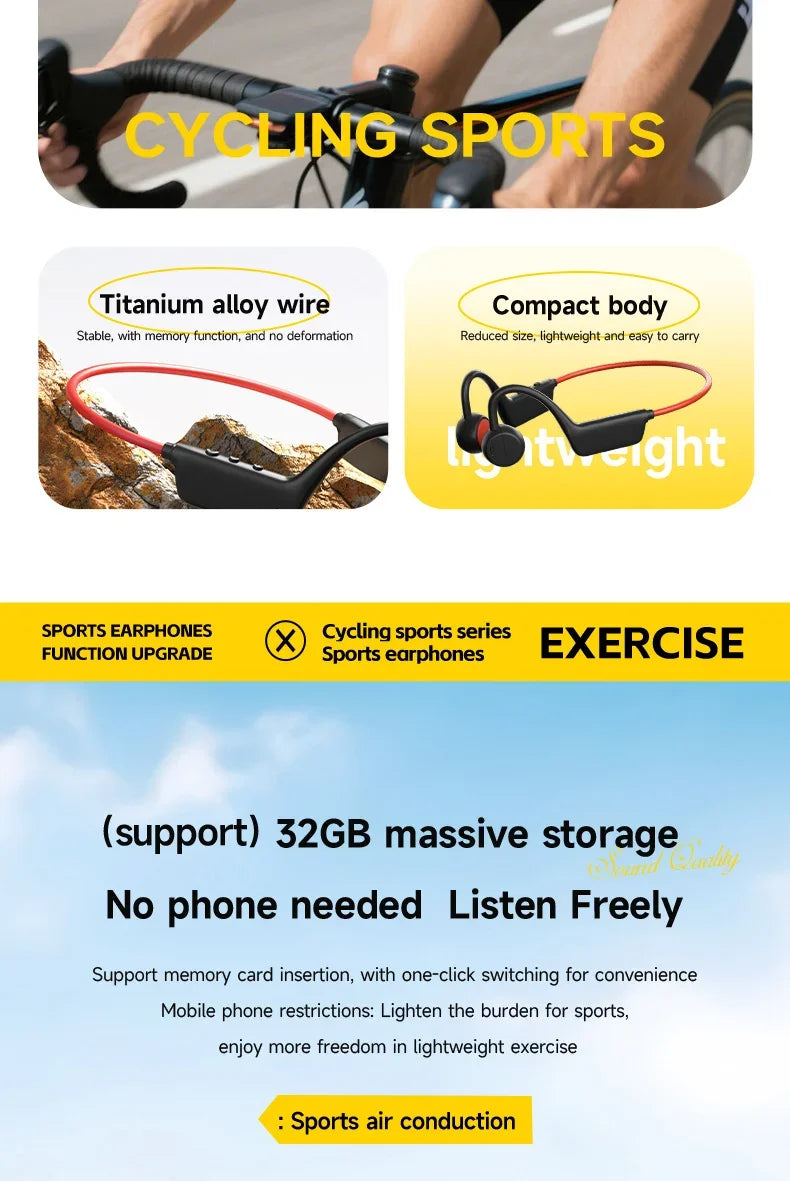 Lenovo Bone Conduction Headset Wireless Swimming Sports Headphone IPX8 Bluetooth 5.4 With Mic Waterproof Exercise Fitness 2026