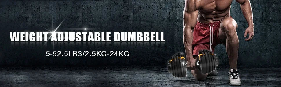 SIHAO 24KG Adjustable Dumbbells Set Home Workout Fitness Equipment  Anti-Slip Handle Full Body Training Arm Muscle Building