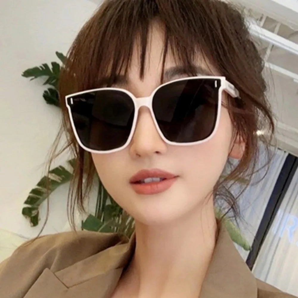 Korean Style Fashion Large Frame Square UV Protection Sun Glasses for Women Glass Personality Sunglasses Unisex