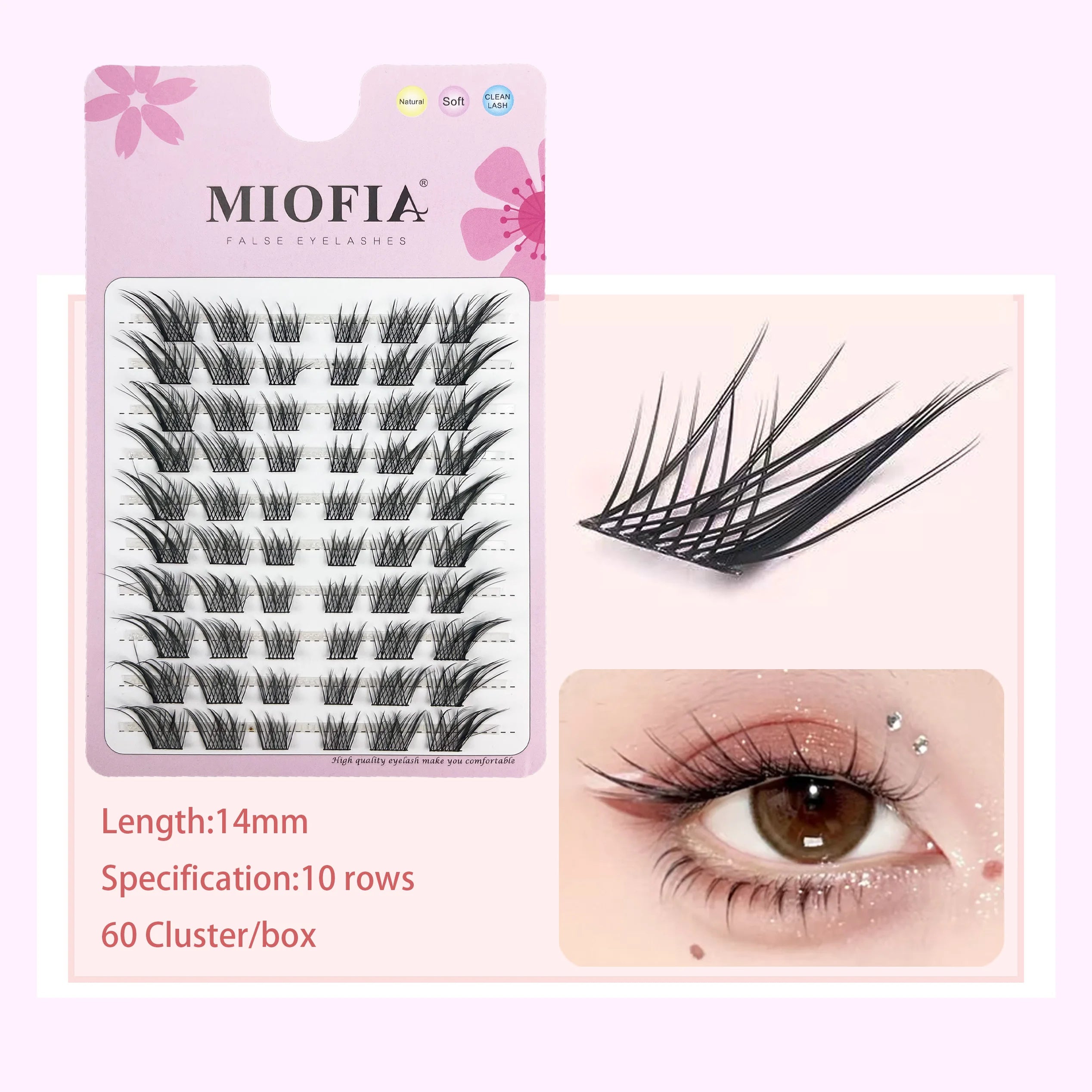 MIOFIA Manga False Eyelashes Korean Style Individual Lashes Cluster Soft and Light Anime Eyelashes DIY Eyelash Extension Makeup