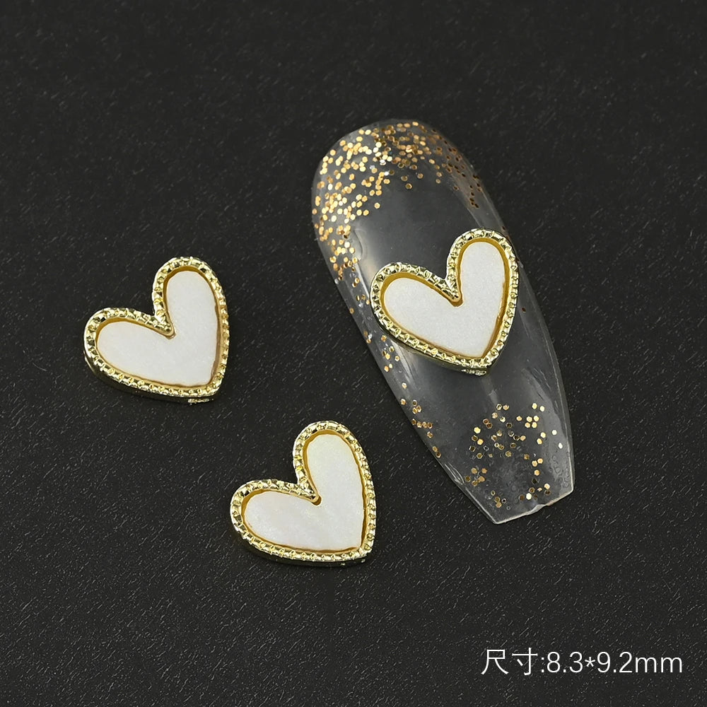 5/10pc Luxury Crystal Pink Heart Nail Art Charm 3D Love Shape Nail Rhinestones Diamond Shine Valentine's Day Manicure Decoration