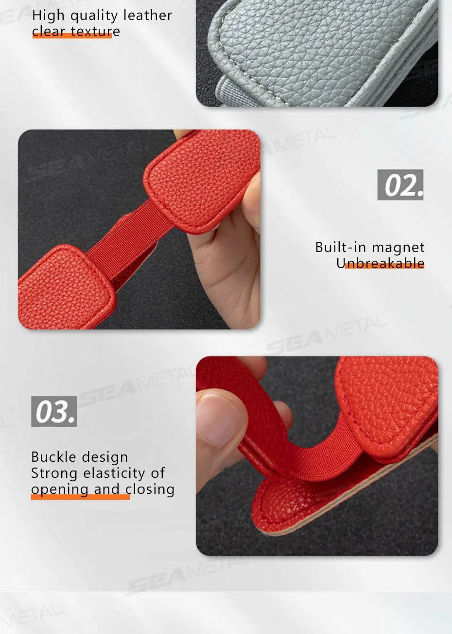 BLALION Car Sun Visor Clip Glasses Cards Case Auto Sunglasses Visor Glasses Holder Sunglasses Bracket Holder PU Glasses Support