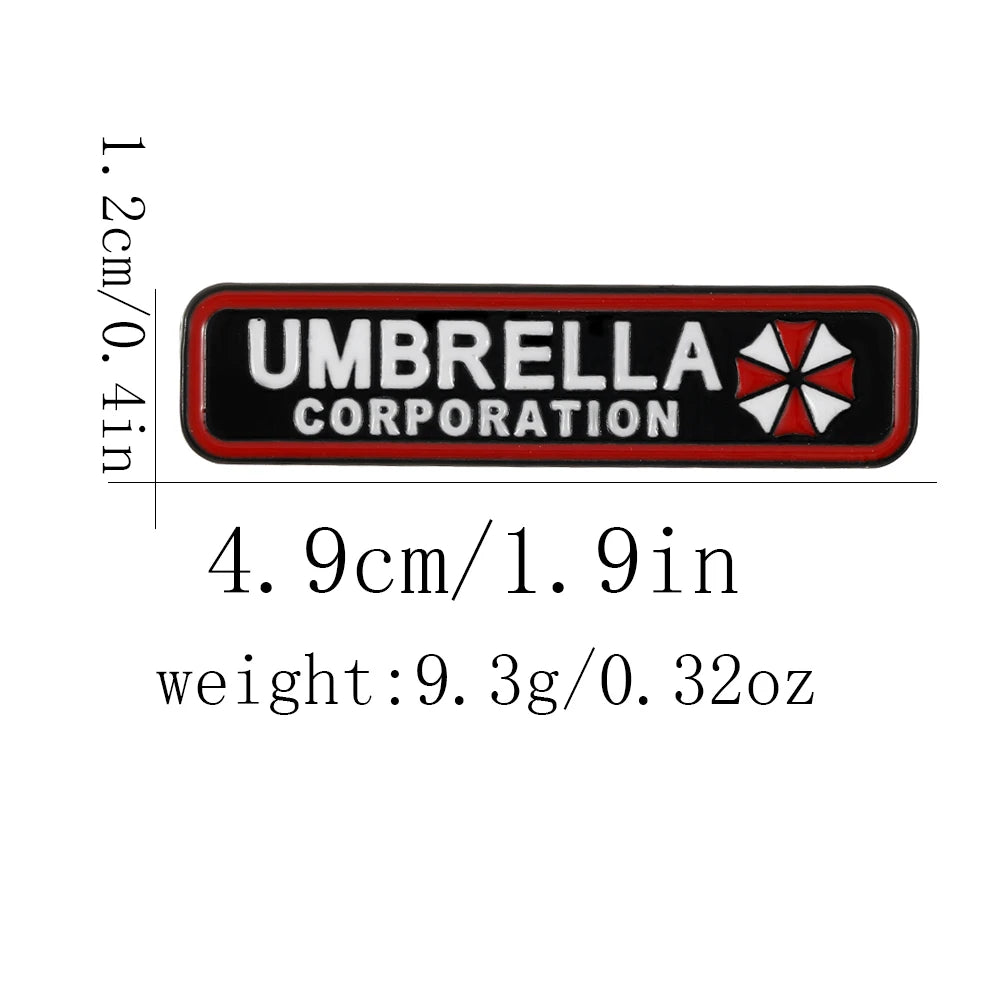 Wholesale Umbrella Corporation Enamel Pins Black Long Strip Brooch