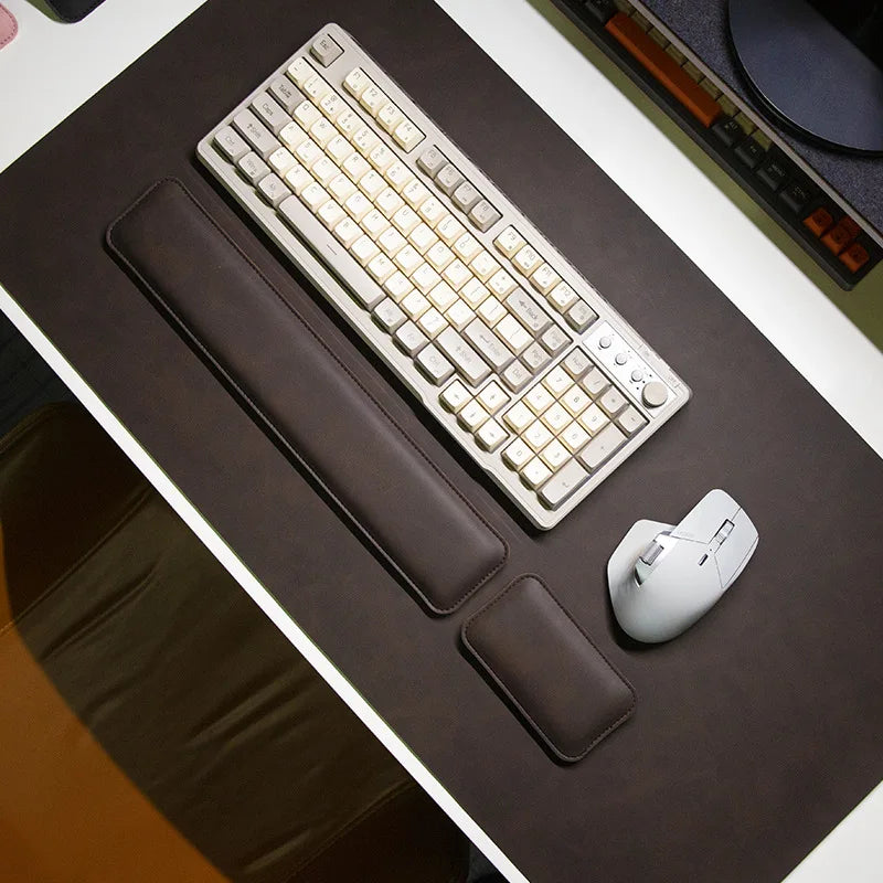 Wrist Pad Rest Keyboard Guard Three Pieces Desk Pad Waterproof PU Mouse Pad Large Mousepad Laptop Non-slip Desk Mat Mouse Mat
