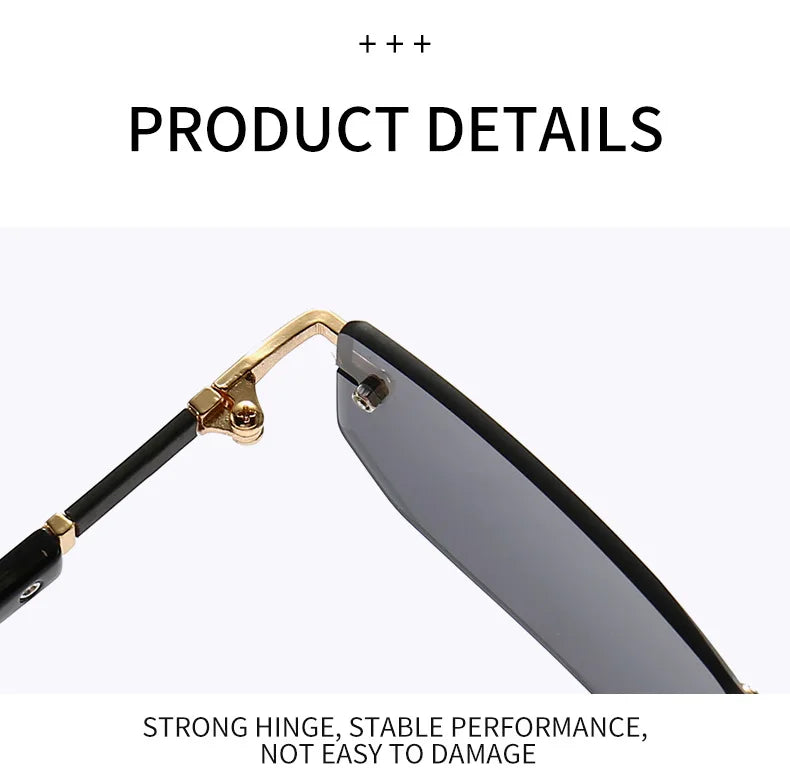 Clearance_Rimless Sunglasses Rectangle Fashion Popular Women Men Shades Small Square Sun Glasses For Female male Summer Travelin