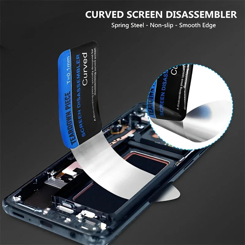 1-20Pcs Mobile Phone Curved LCD Screen Spudger Opening Pry Card Tools Ultra Thin Flexible Mobile Phone Disassemble Steel Metal