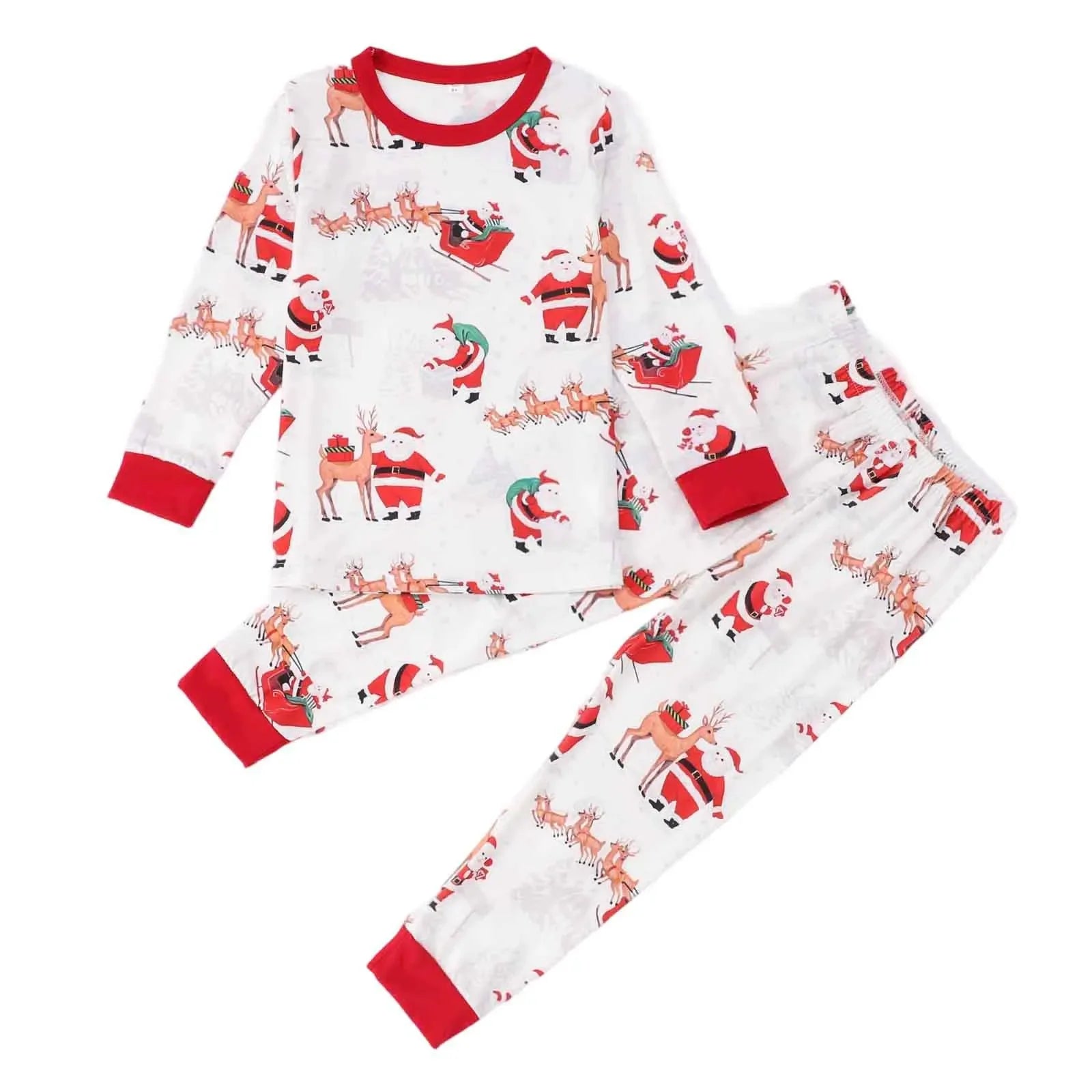 Mom Dad Kids Christmas Print Pajamas Set 2 Piece Pyjama Xmas Family Look Sleepwear Xmas Family Matching Outfits Pjs Loungewear