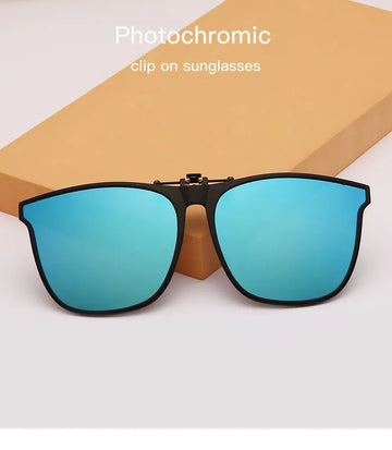 Clip On Sunglasses Men Photochromic Car Driver Goggles Night Vision Glasses Anti Glare Vintage Square Glasses