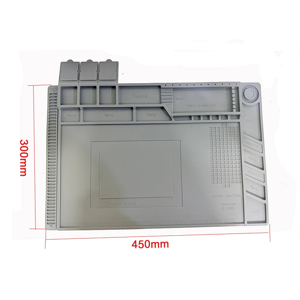 Silicone Soldering Mat Pad Desk Platform  for Welding Station Iron Phone PC  Repair Magnetic Heat Insulation No Lead S-160