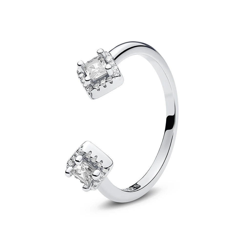925 Sterling Silver Rings For Women Original Crown Love Heart Wishbone Engagement Wedding Rose Gold Crystal Ring Luxury Jewelry