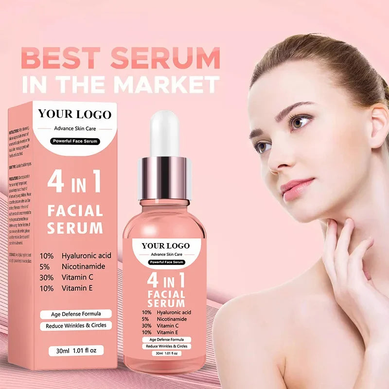 30ml Private Label Essence Custom Bulk Anti-Aging Repair Essences Powerful Hyaluronic Acid Face Skin Care Product VC Makeup
