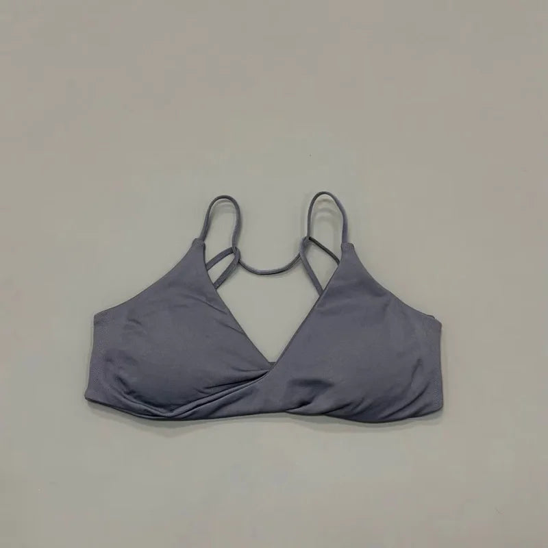 HISTELLO Vision Twist Front Backless Sports Bra Women High Support Breathable Soft Gym Workout Running Jogging Fitness Bra
