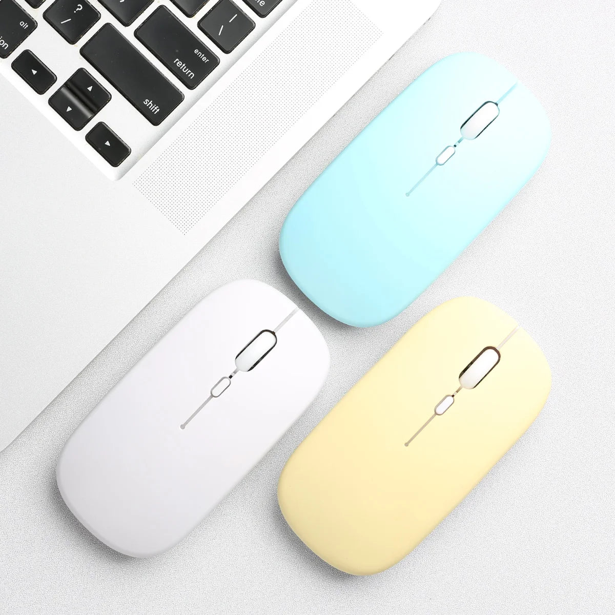 Bluetooth 5.0 Wireless Mouse Ultra Slim Portable Silent Ergonomic for Laptop Tablet PC MacBook Phone Adjustable DPI Ergonomic
