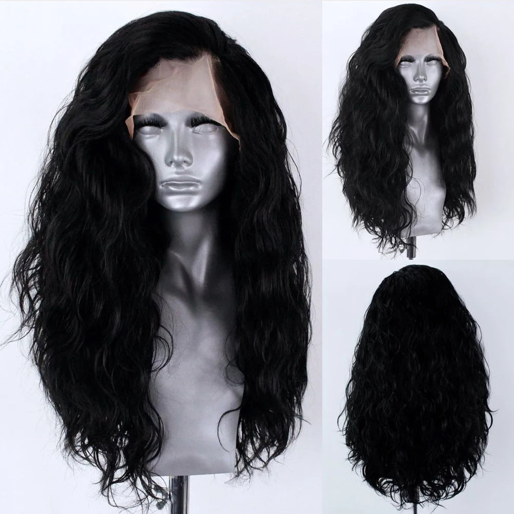 AIMEYA Blonde Lace Wigs For Women Synthetic Lace Front Wig White Hair Lace Frontal Wig Pre Plucked Hairline Synthetic Wig Party