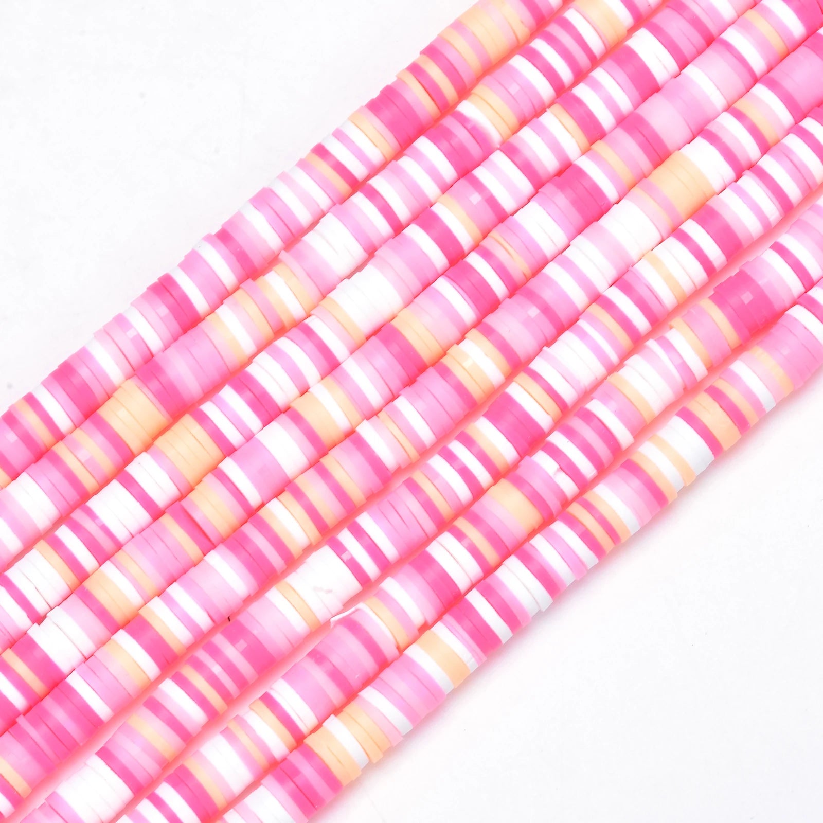 350pcs 6mm Flat Round Polymer Clay Beads Loose Spacer Beads for Jewelry Making DIY Needlework Bracelet Necklace Earrings