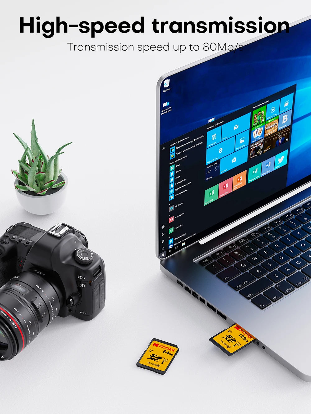 KODAK SD Card 32GB 64GB 128GB Class 10 U1 V30 High Speed Memory Card SDXC for DSLR Camera 4K Video