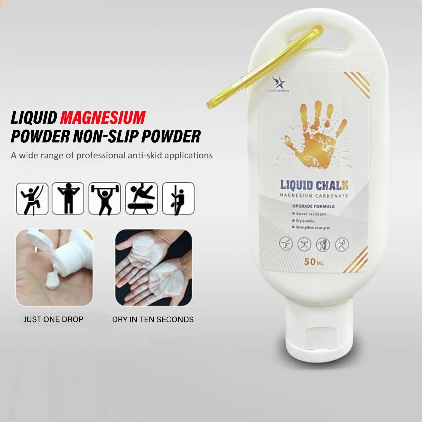 Sports Liquid Magnesium Powder Fitness Lifting Anti Slip Cream Grip Liquid Magnesium Comfortable Feel For Rock Climbing Gym