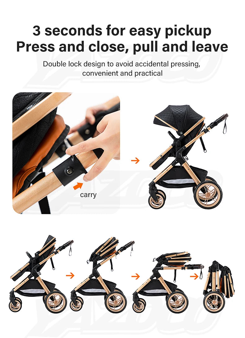 3-in-1 baby stroller travel system lightweight pram for newborns compact foldable Winter baby stroller baby buggy all-terrain