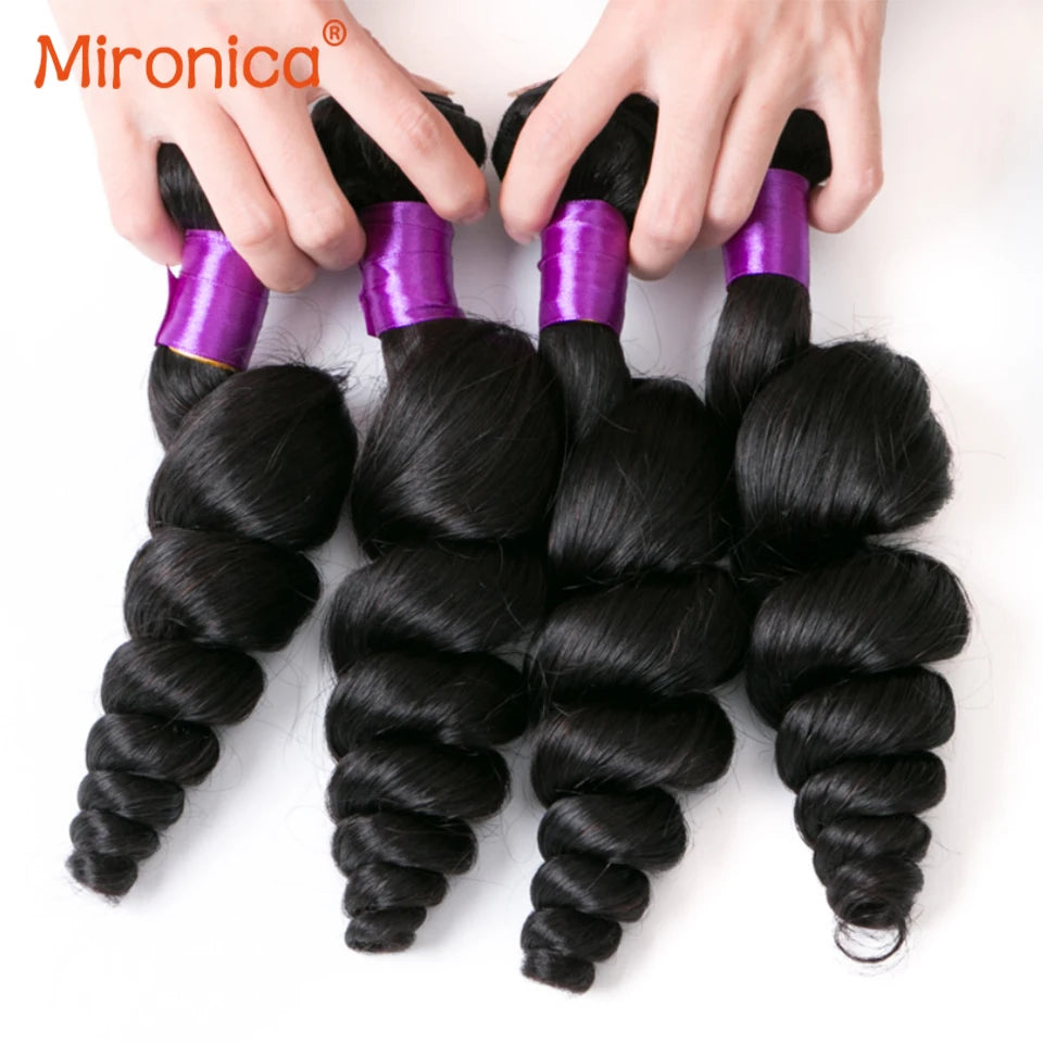 Loose Wave Bundles 100% Human Hair Raw Double Weft Weave Virgin Hair Extensions Natural Color 1B 1 2 3 4 Loose Deep Wave Bundles