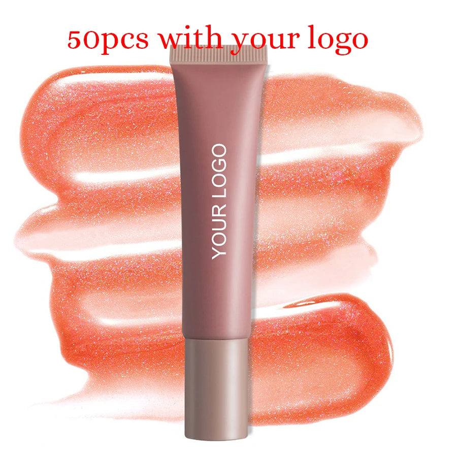 Private Label Lipgloss Custom Logo Hose Tube Shiny Pigment Lip Gloss Durable Glaze Cosmetic Lips Oil Cosmetics lips Makeup