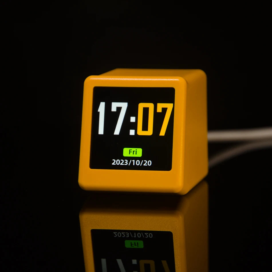 GeekMagic Super Cool Mini WiFi Desktop Weather Digital Clock Station with IPS LCD Screen Gadget for Decoration
