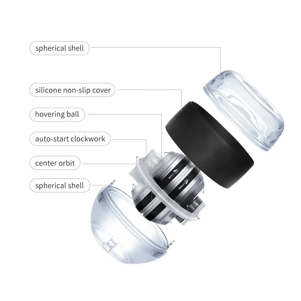 Self-Starting LED Gyro Ball Wrist Power Trainer Grip Strengthener Fitness Gyroscopic Ball for Arm Muscle Exercise Stress Relief