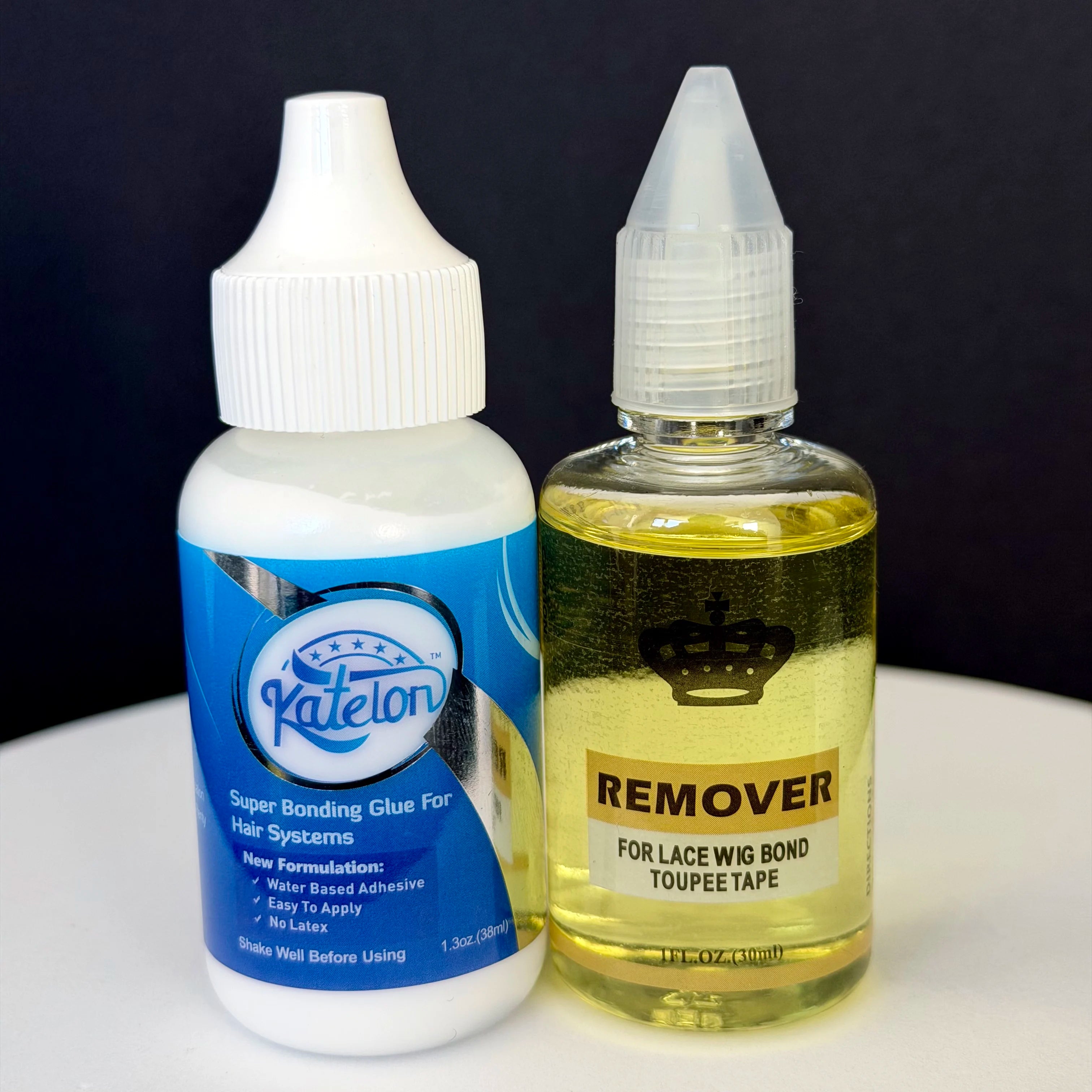 Wig Glue and Remover Set, 38ml Bonding Glue + 30ml Remover for Lace Wig Toupee Hair System