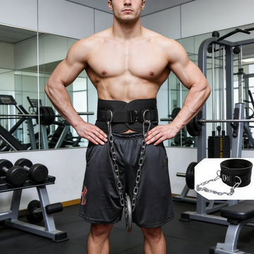 Heavy Duty Dip Belt Adjustable Steel Chain for Weighted Pull Ups Strength Training Home Gym Fitness Equipment